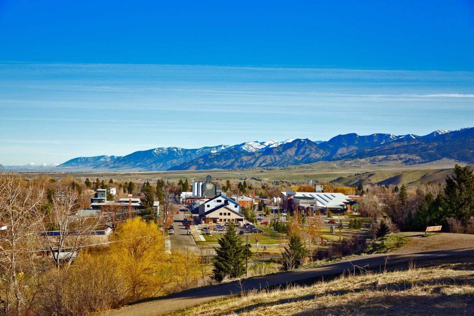 bozeman montana with bridger mountains in background