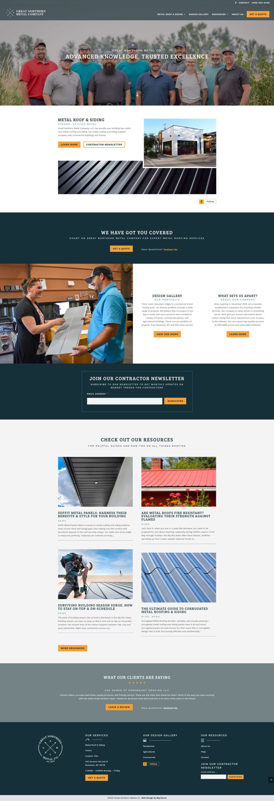 Home-Page-Great-Northern-Metal-Company Great Northern Metal Company Website Homepage