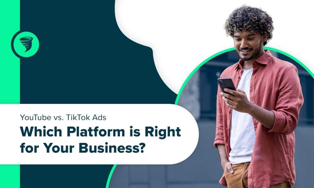 Big_Storm-Youtube_VS_TikTok_Ads-Which_Platform_Is_Right_For_Your_Business "YouTube vs. TikTok Ads: Which Platform is Right for Your Business?" Consumer looking at video platform ad